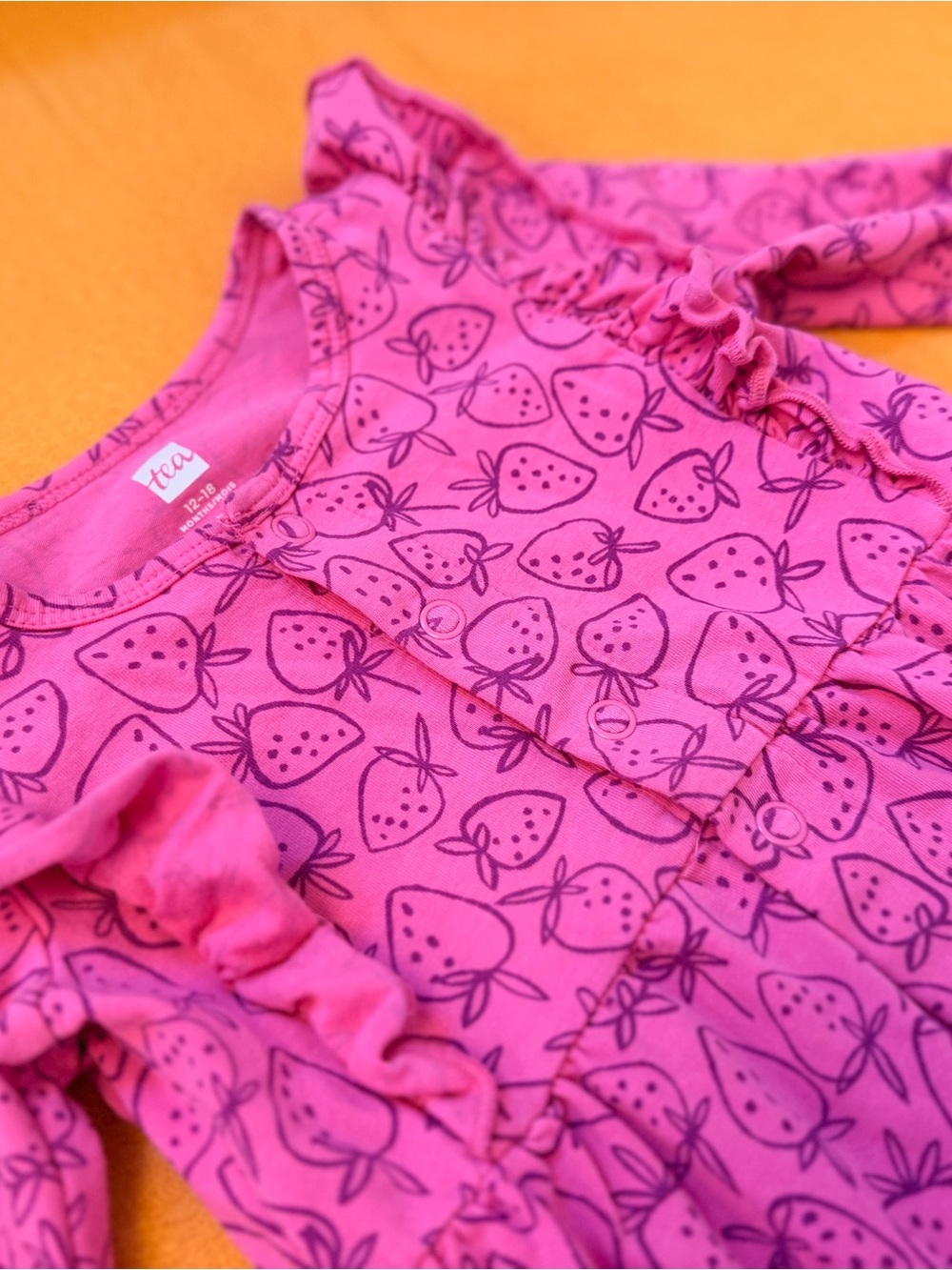 Tea Collection Snap Front Ruffle Baby Romper - Picture 4 of 5